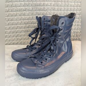 Converse Women's Size 7 Blue Rubber High Top Shoes 549590C GUC